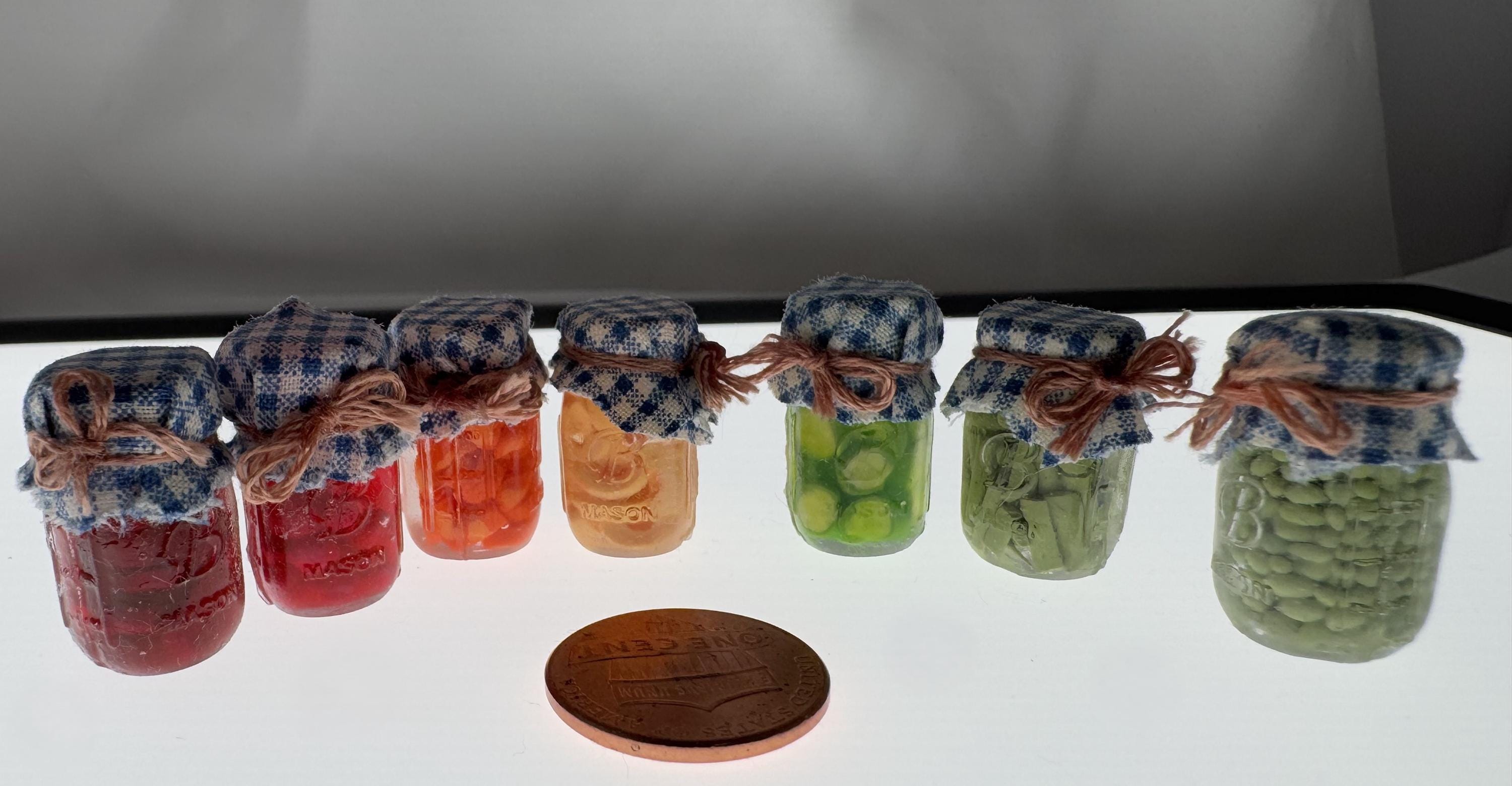 Dollhouse Miniature Jars of Preserved Foods